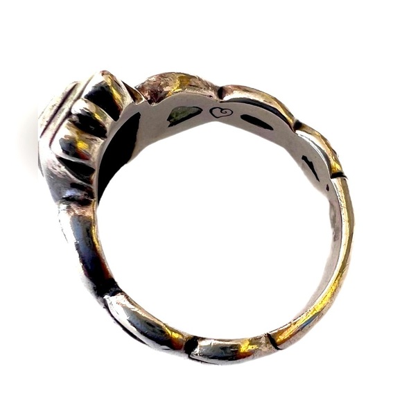 Brighton Sterling Silver Rectangle with Side Hearts Ring Size 8 NWT - Picture 5 of 6